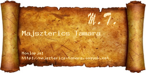 Majszterics Tamara névjegykártya